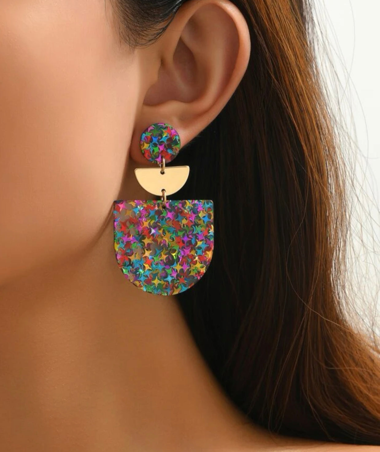 Glitter acrylic dangle party earrings