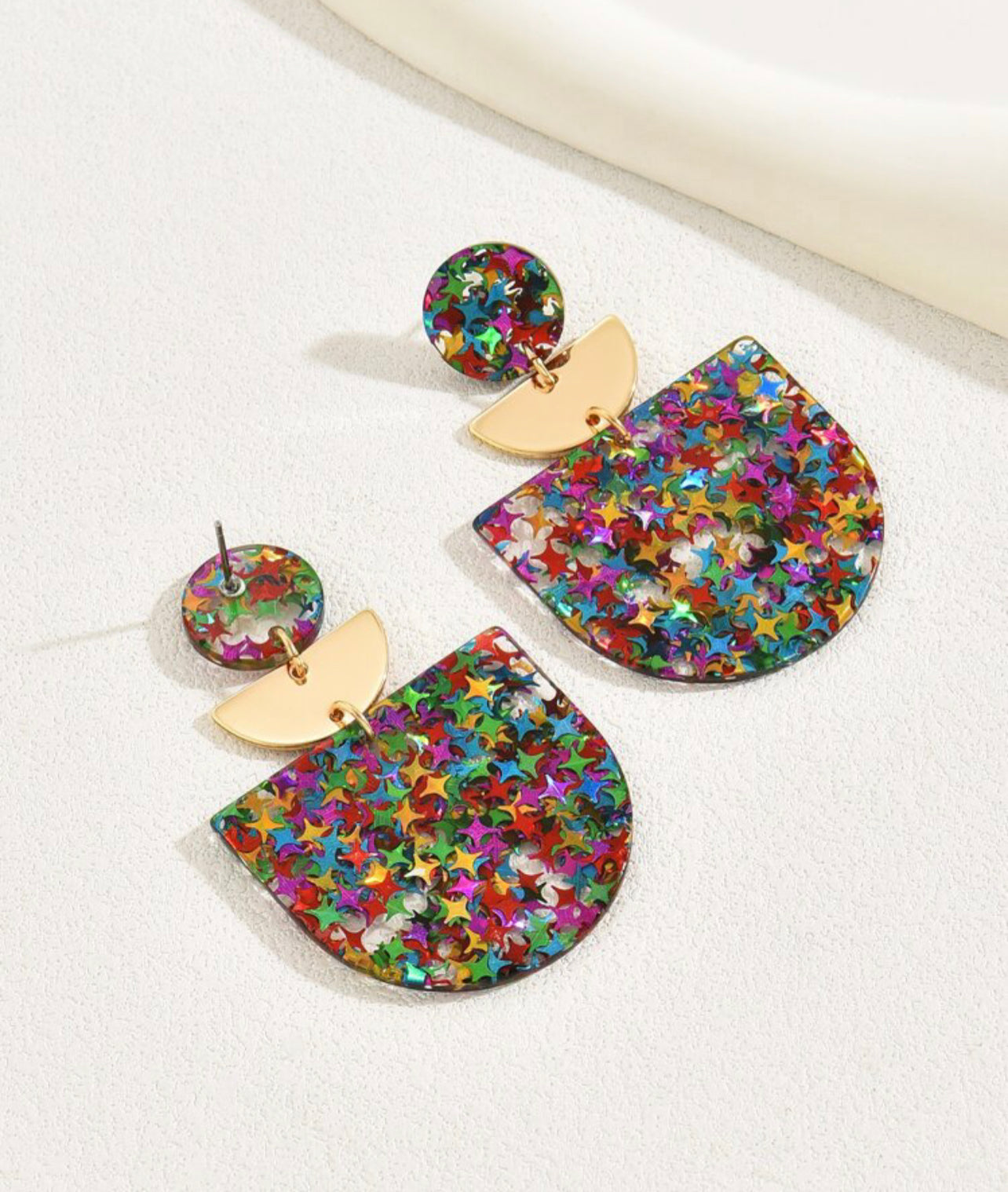 Glitter acrylic dangle party earrings
