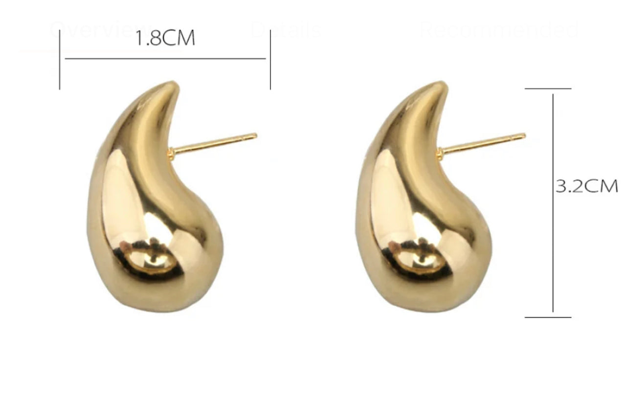 Medium Teardrop - Gold tone