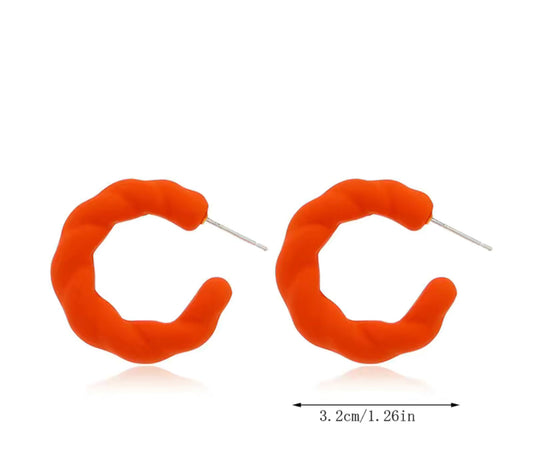 Twist hoop acrylic earrings - Red