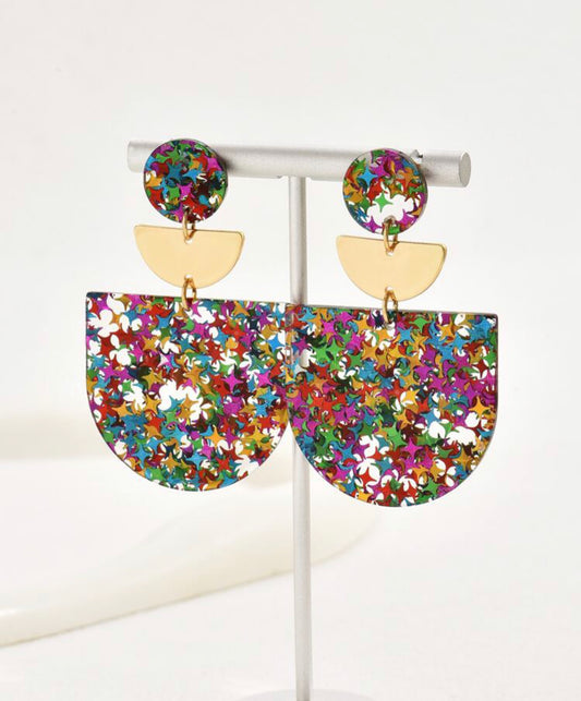 Glitter acrylic dangle party earrings